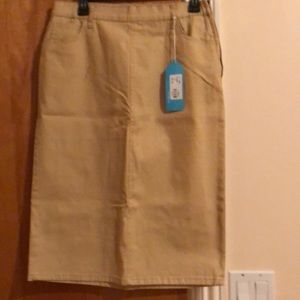 NEW women khaki denim skirt